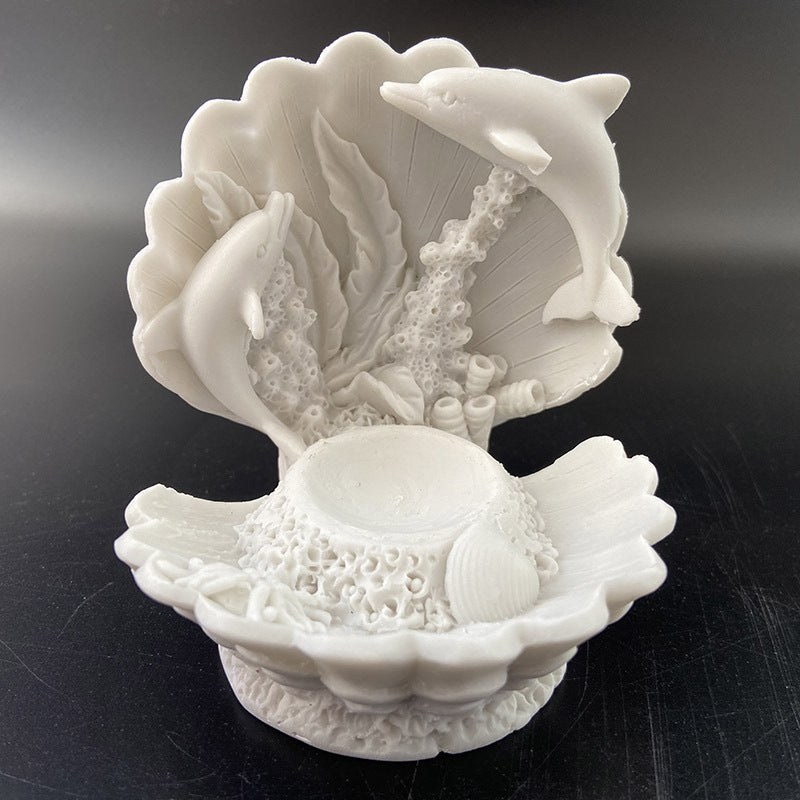 Dolphin Shell Crystal Ball - Resin Art & Sphere Storage Decor