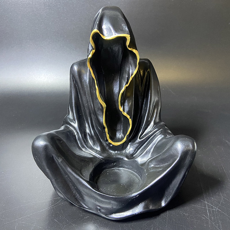 Crystal Ghost Candle Holder - Witchcraft Wish Orb & Resin Base