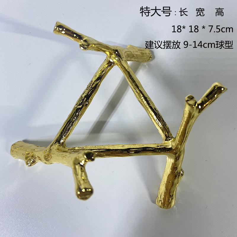Metal Triangle Crystal Stand - Geometric Ball Holder & Display Base