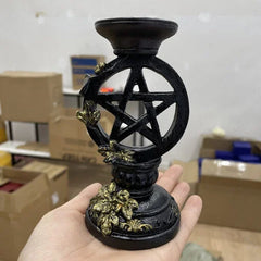 Pentagram Crystal Stand - Energy Alignment & Natural Stone Base